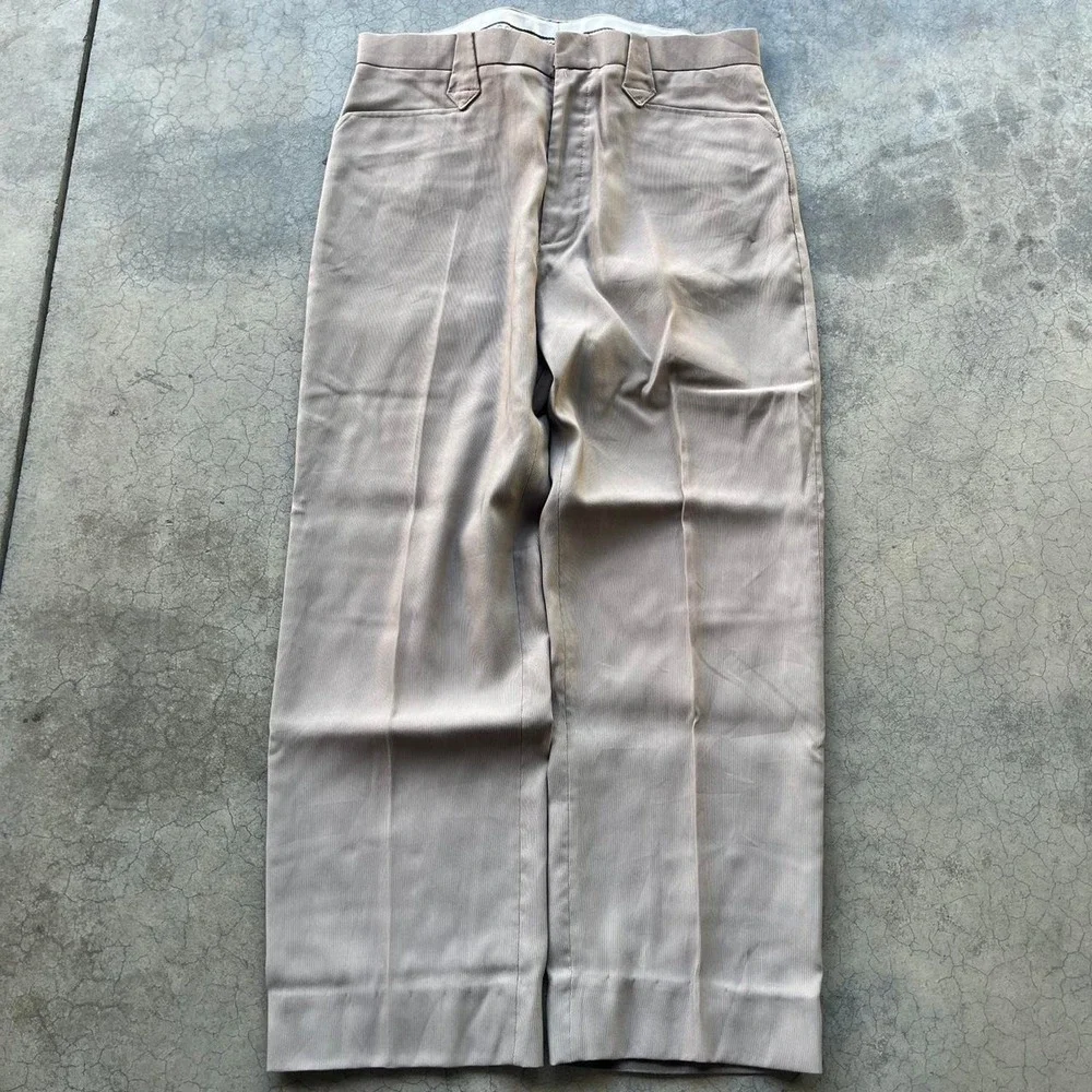 Vintage serio tan/cream trouser pants 34